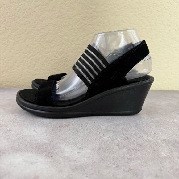 Skechers Rumblers Sci-Fi Wedge Sandal Black Memory Foam 38472 Women's Size 9 - Picture 2 of 13